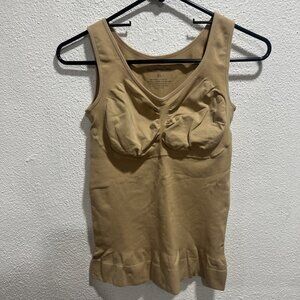 Woman‎ Ocean Sz XL Tank Top Waist Reducer Shaper Tummy Control Beige padded Cami